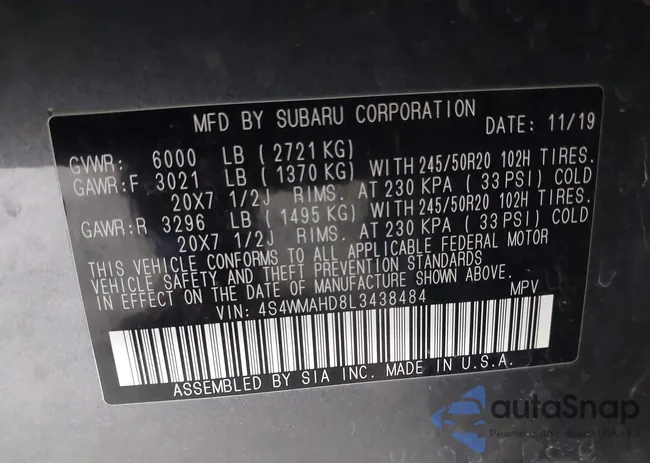 4S4WMAHD8L3438484: 43615560