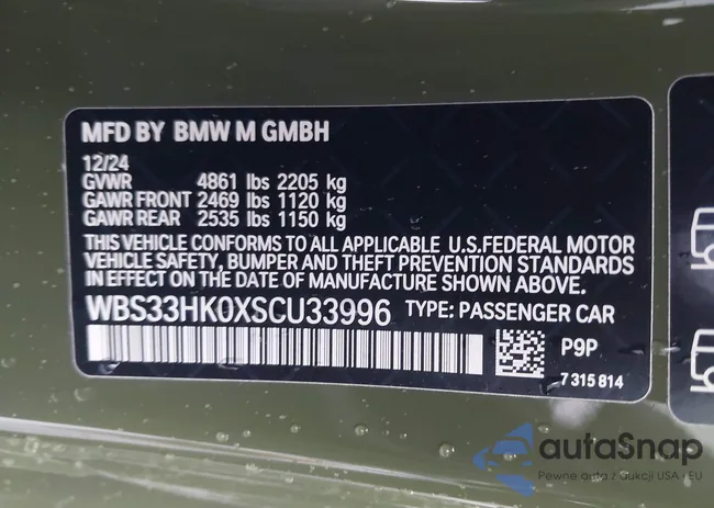 WBS33HK0XSCU33996: 43615638