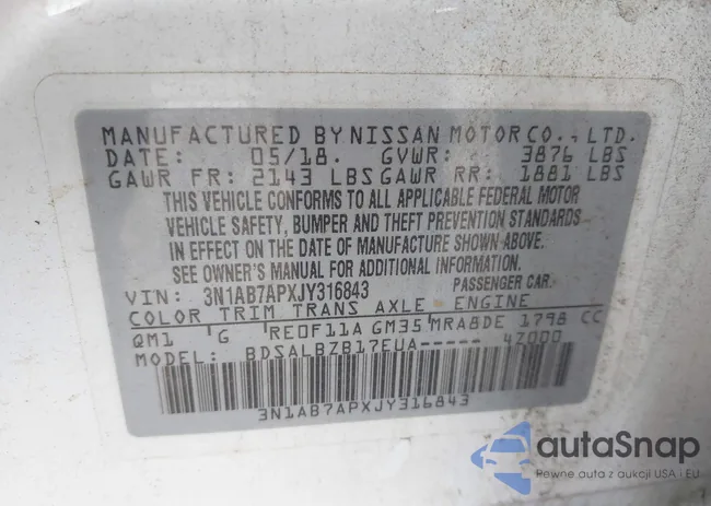 3N1AB7APXJY316843: 43615690