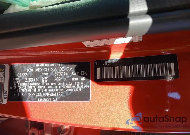 3KPF24AD6NE464177: 43614911