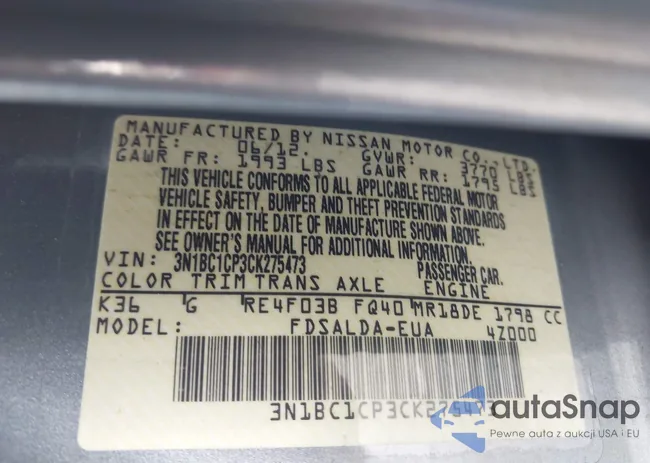 3N1BC1CP3CK275473: 43615098