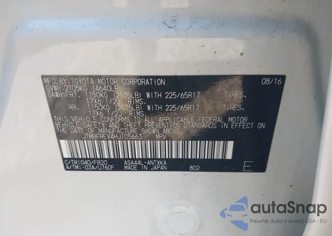 JTMBFREV4HJ105663: 43615146