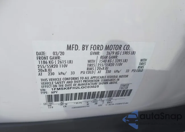 1FMSK8FH2LGC03025: 43616375