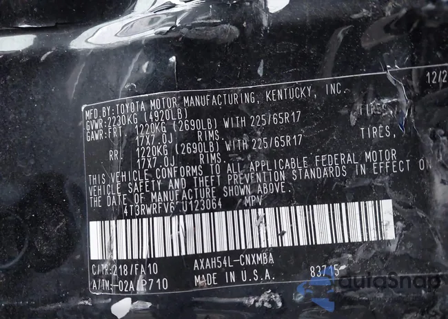 4T3RWRFV6RU123064: 43616599