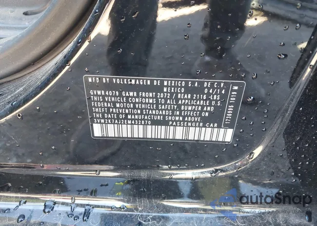 3VW2K7AJ2EM432870: 43615900