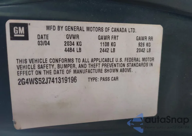 2G4WS52J741319196: 43616052