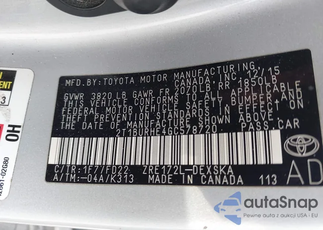 2T1BURHE4GC578720: 43616054