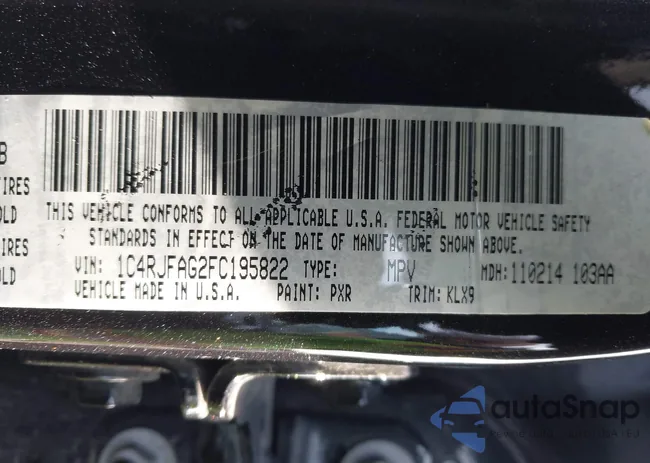 1C4RJFAG2FC195822: 43616166