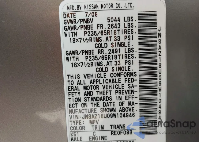 JN8AZ18U09W104946: 43616177