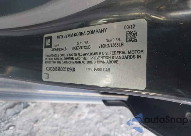 KL8CE6S98DC512308: 43616237