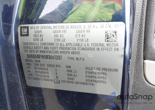 3GNBABFW9BS607207: 43616259