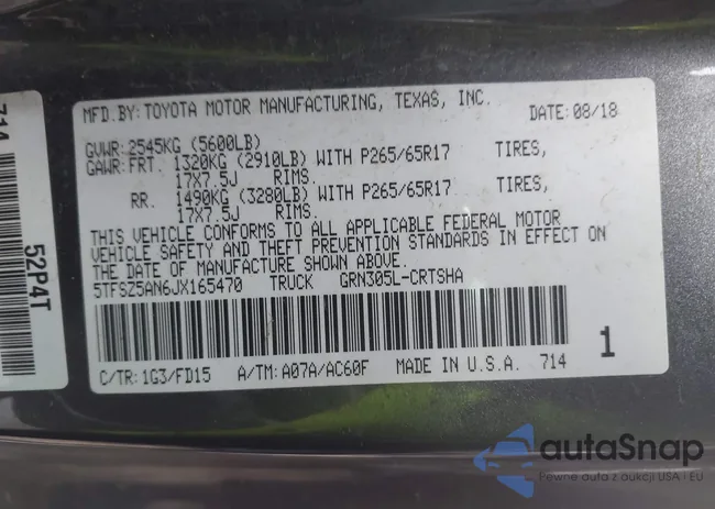 5TFSZ5AN6JX165470: 43617532