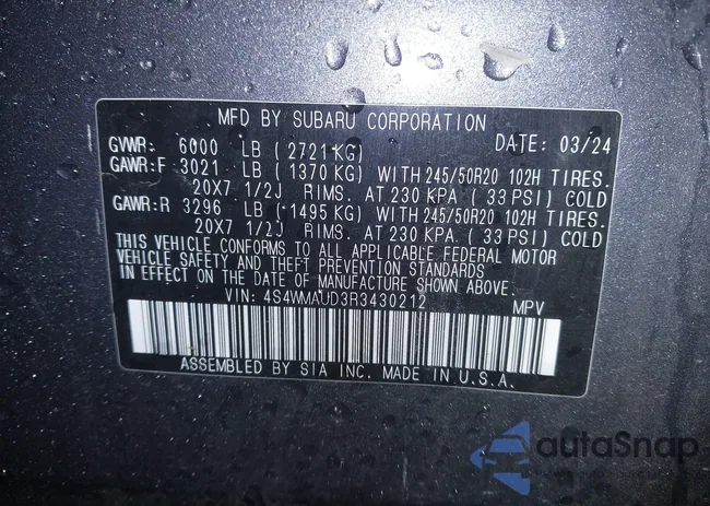 4S4WMAUD3R3430212: 43617585