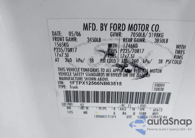 1FTPX12566NB63515: 43617638