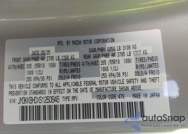 JM3KKBHDXS1250646: 43617670