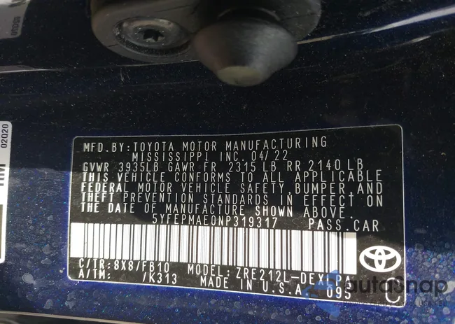 5YFEPMAE0NP319317: 43617746