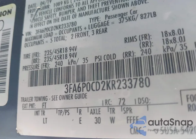 3FA6P0CD2KR233780: 43617838