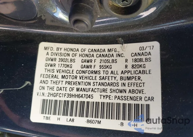 2HGFC1F39HH647045: 43617881