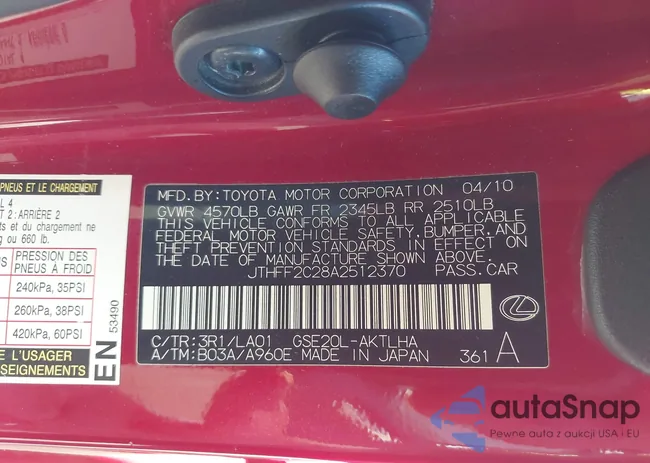 JTHFF2C28A2512370: 43617141