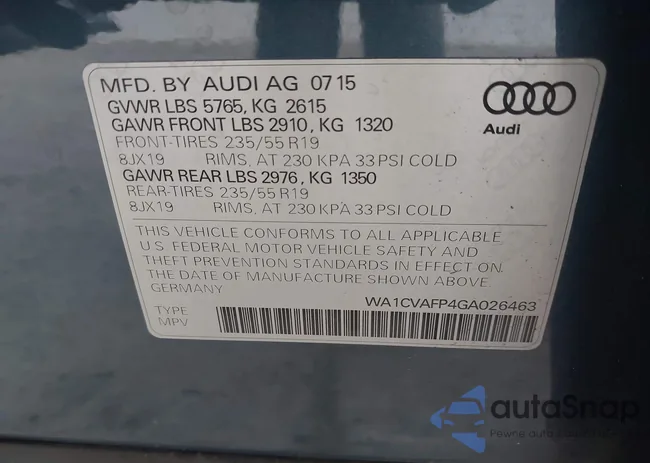 WA1CVAFP4GA026463: 43617239