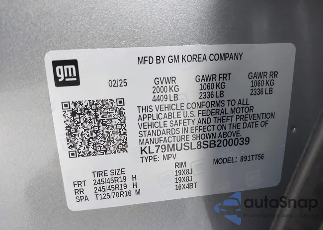 KL79MUSL8SB200039: 43618322