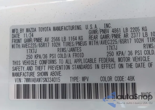 7MMVABAM7SN334015: 43618708