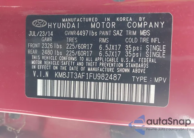 KM8JT3AF1FU982487: 43618715