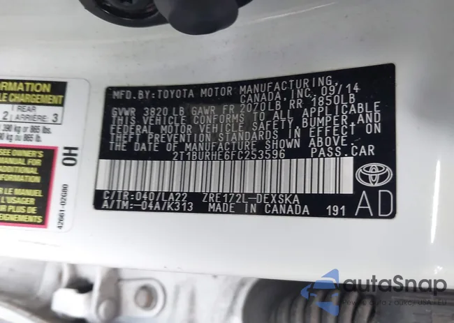 2T1BURHE6FC253596: 43618809