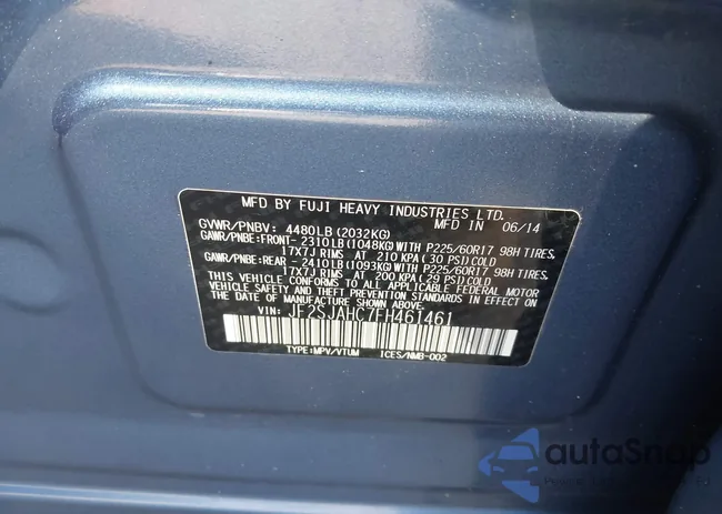 JF2SJAHC7FH461461: 43618829