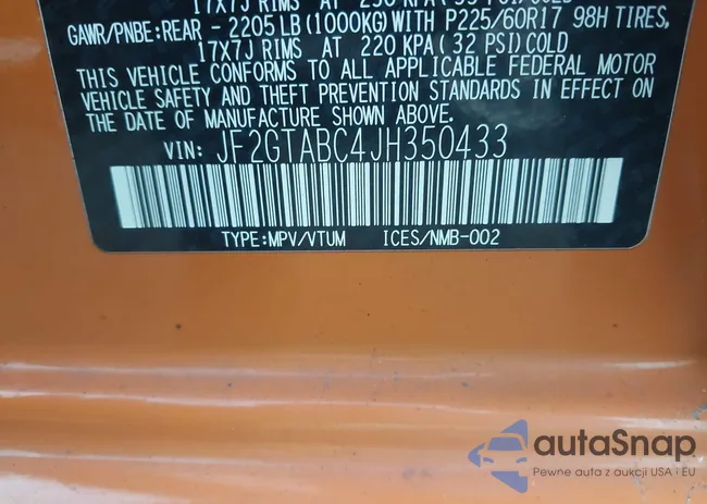 JF2GTABC4JH350433: 43618059