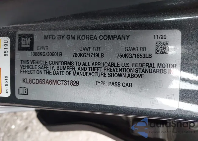 KL8CD6SA6MC731829: 43618177