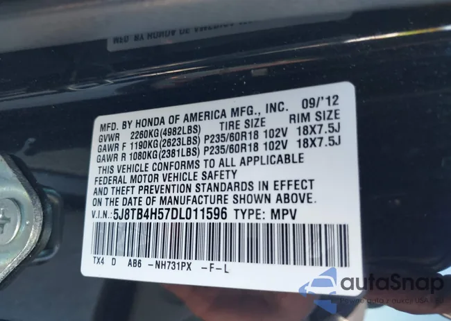 5J8TB4H57DL011596: 43618210