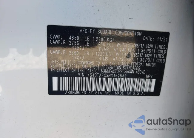 4S4BTAFC3N3162553: 43618251