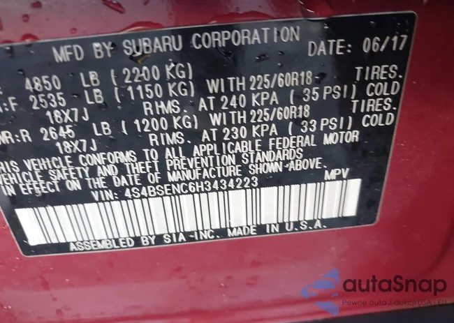 4S4BSENC6H3434223: 43619343