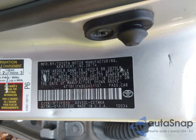 4T1BF1FK9EU451137: 43619809