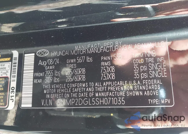 5NMP2DGL5SH071035: 43618926