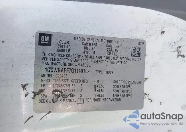 1GCWGAFF7G1119109: 43619023