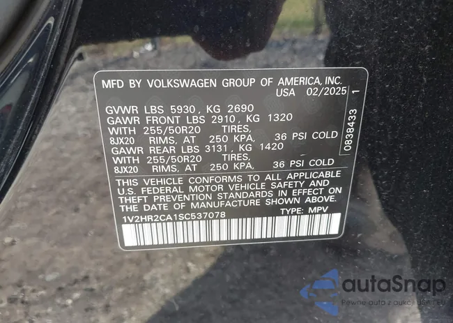 1V2HR2CA1SC537078: 43619084