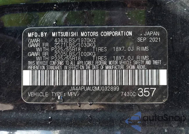 JA4APUAU2MU032899: 43619089