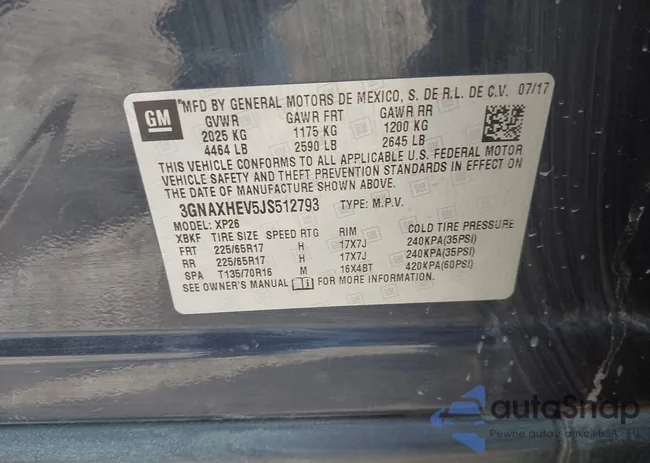 3GNAXHEV5JS512793: 43619168