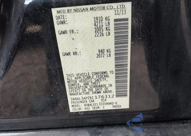 1N4AL3AP2EC176312: 43619186