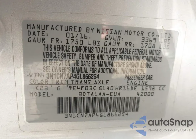 3N1CN7AP4GL866254: 43619221