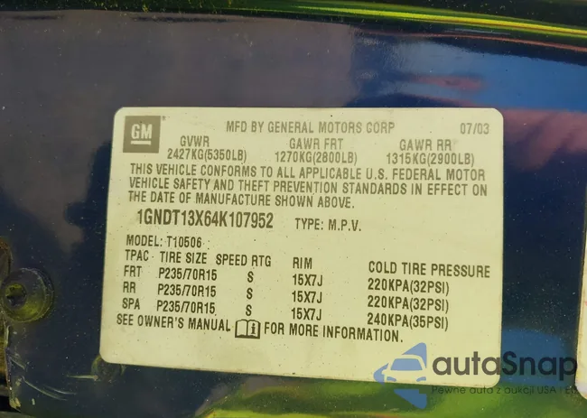 1GNDT13X64K107952: 43619271