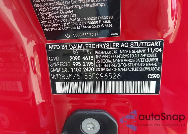 WDBSK75F55F096526: 43620389