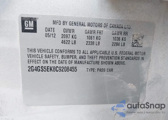 2G4GS5EK8C9208455: 43620665