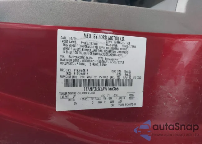 1FAHP3EN2AW166366: 43620808