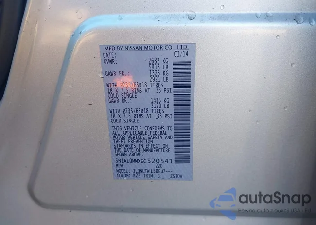 5N1AL0MMXEC520541: 43620184