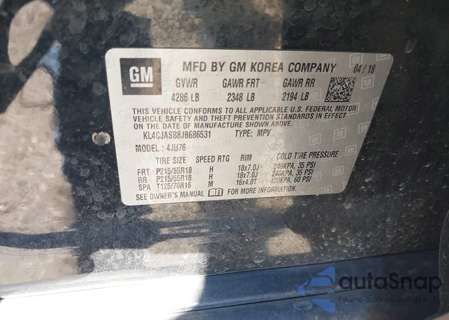 KL4CJASB8JB686531: 43620209