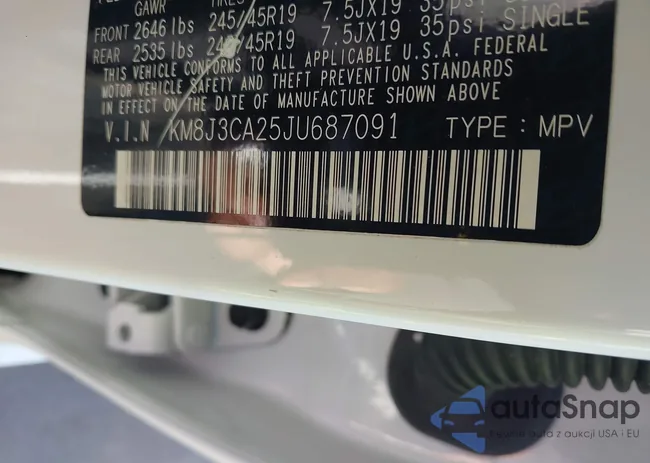 KM8J3CA25JU687091: 43621444