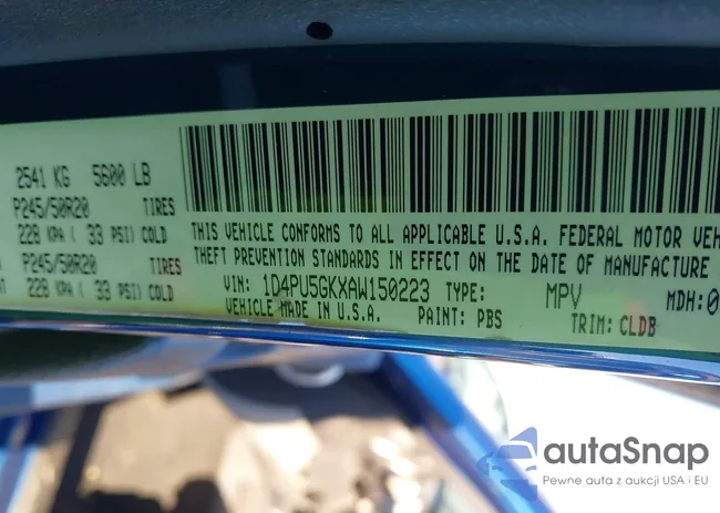 1D4PU5GKXAW150223: 43621479